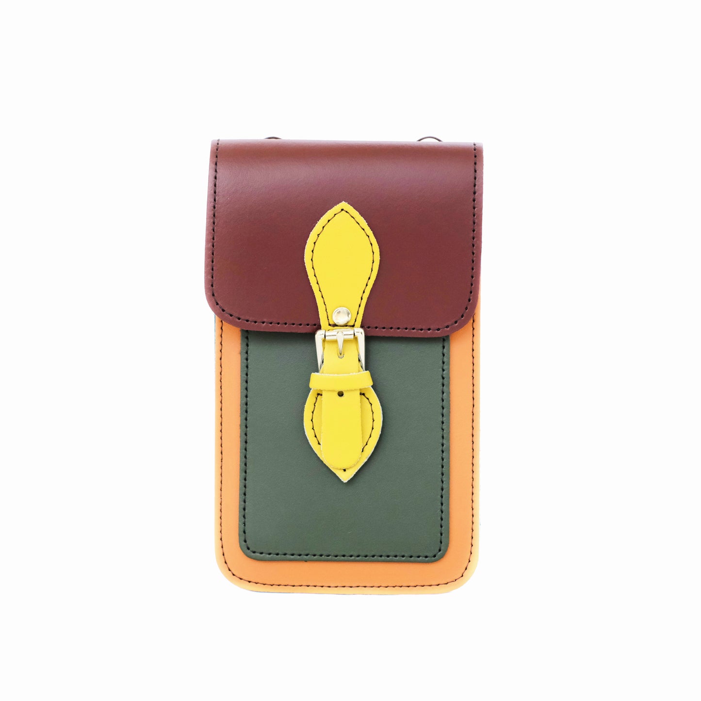 Pochette de téléphone portable en cuir faite main Plus - Kaléidoscope automnal