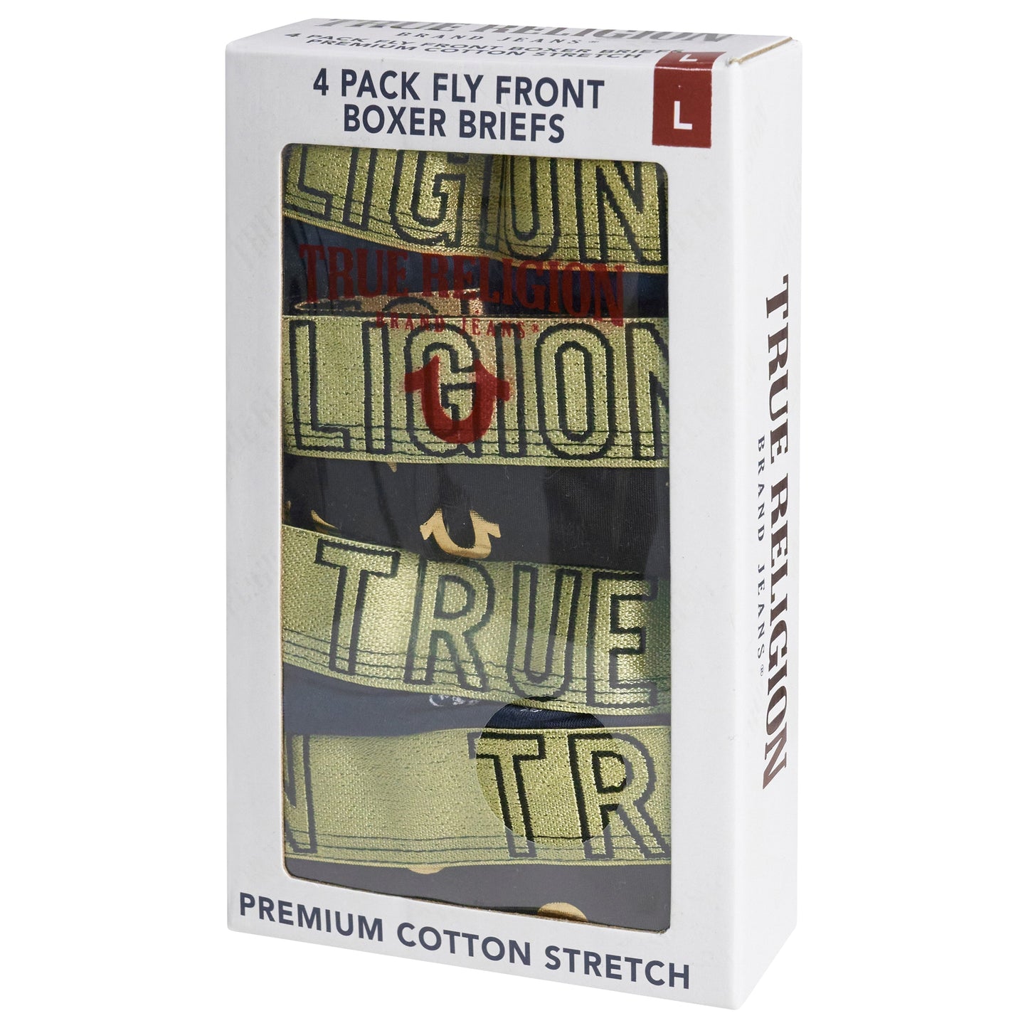 True Religion 4 Pack Fly Front Boxer Briefs