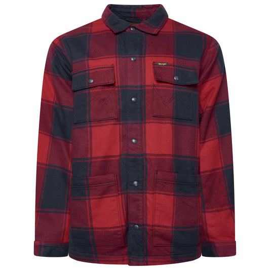 Wrangler Sherpa Lined Flannel Snap Shirt Jacket