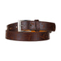 Ceinture en cuir reconstitué au motif antique, largeur 1 pouce, couleur forêt