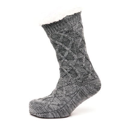 Tom Franks 1 Pair Chunky Knit Sherpa Slipper Socks