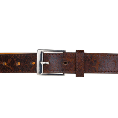 Ceinture en cuir reconstitué au motif antique, largeur 1 pouce, couleur forêt