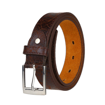 Ceinture en cuir reconstitué au motif antique, largeur 1 pouce, couleur forêt