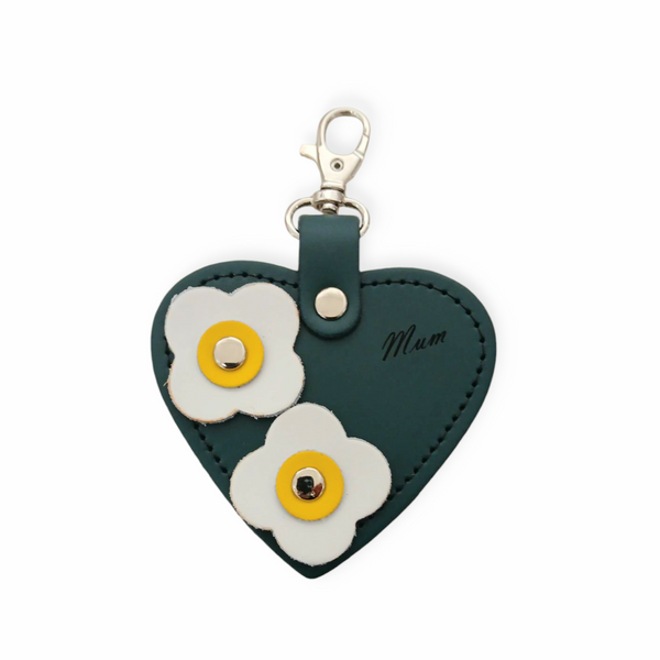 Engraved Mum Heart Charm - Pine