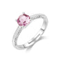 Pink Adjustable Crystal Ring Created with Zircondia® Crystals