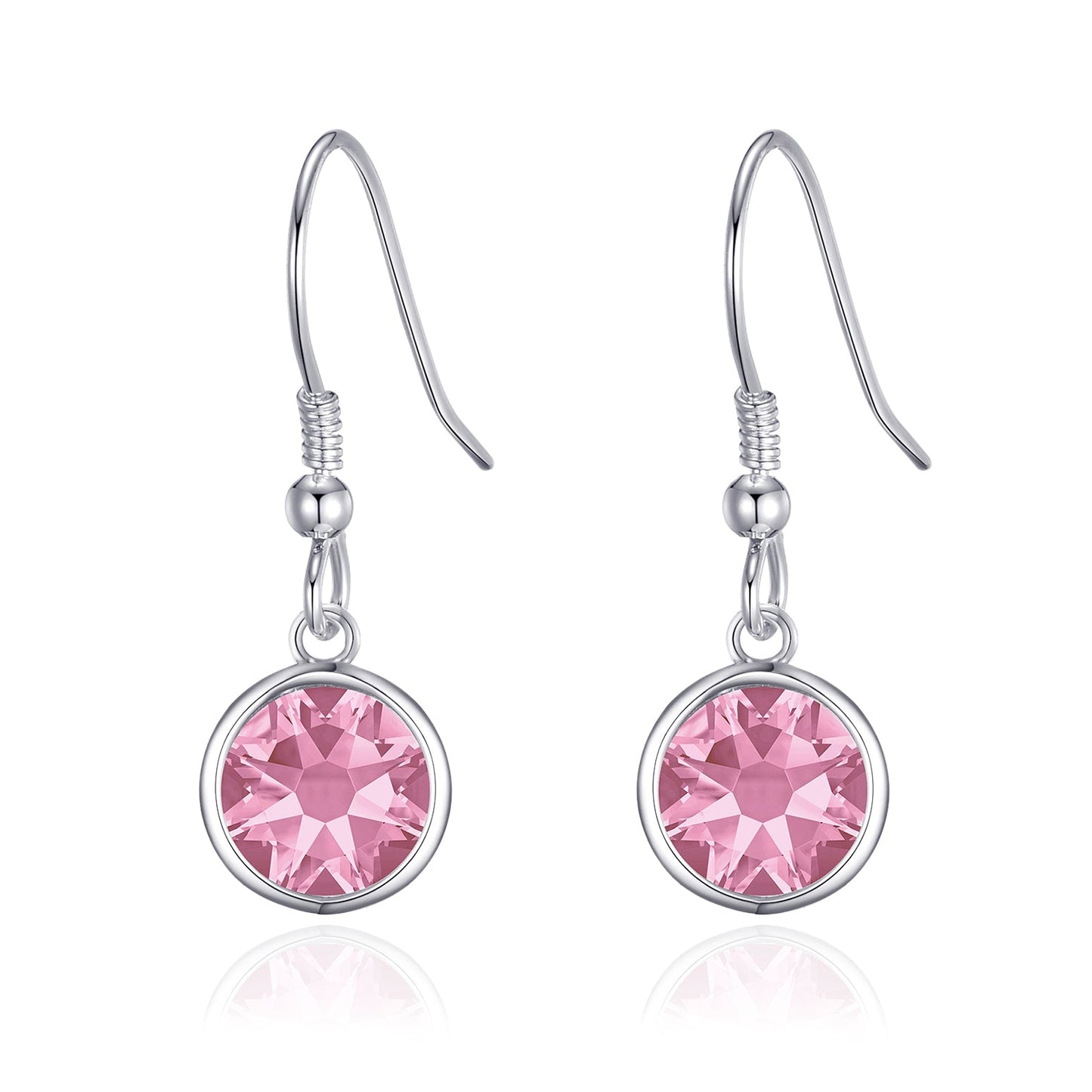 Pink Crystal Drop Earrings Created with Zircondia® Crystals