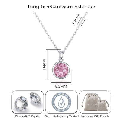 Pink Crystal Necklace Created with Zircondia® Crystals