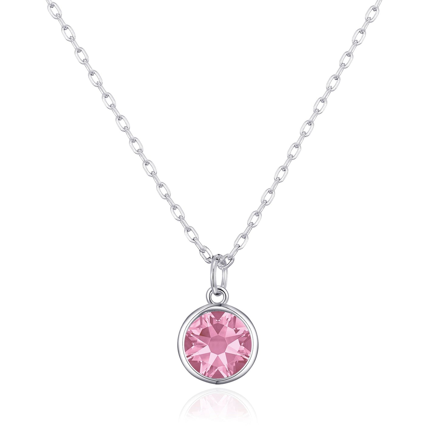 Pink Crystal Necklace Created with Zircondia® Crystals