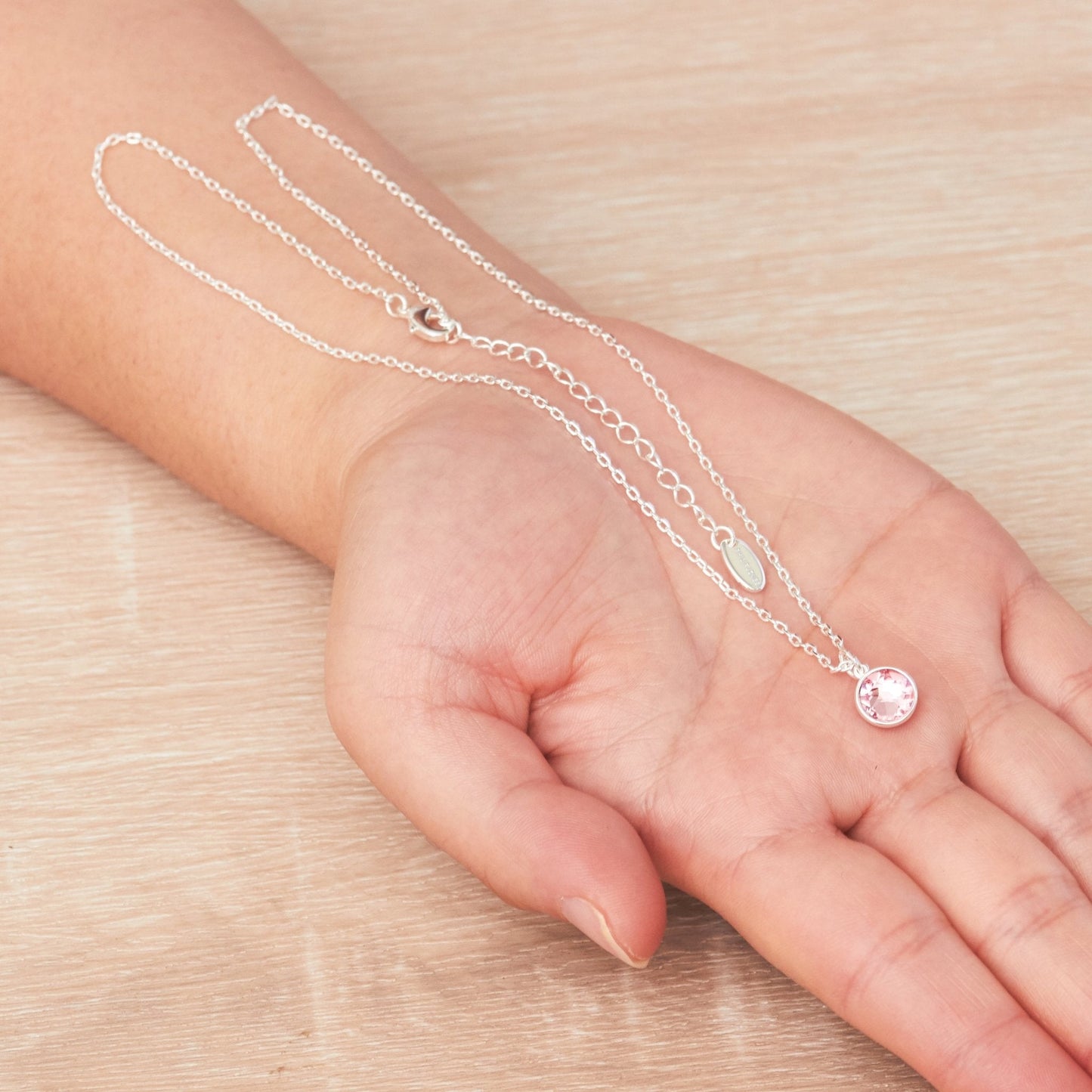 Pink Crystal Necklace Created with Zircondia® Crystals