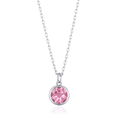 Pink Crystal Necklace Created with Zircondia® Crystals