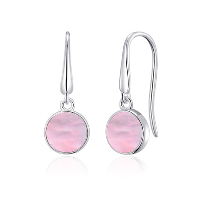 Pink Mother of Pearl Drop Earrings