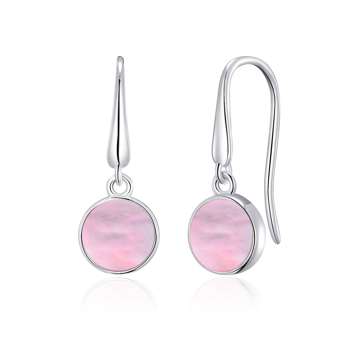 Pink Mother of Pearl Drop Earrings with Quote Card