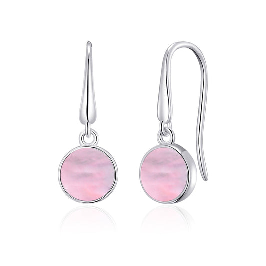 Pink Mother of Pearl Drop Earrings with Quote Card