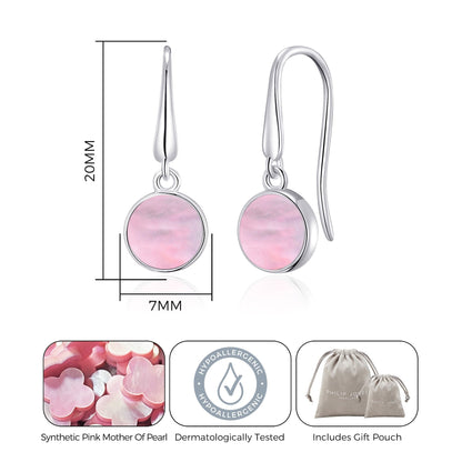 Pink Mother of Pearl Drop Earrings