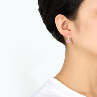 Pink Mother of Pearl Drop Earrings