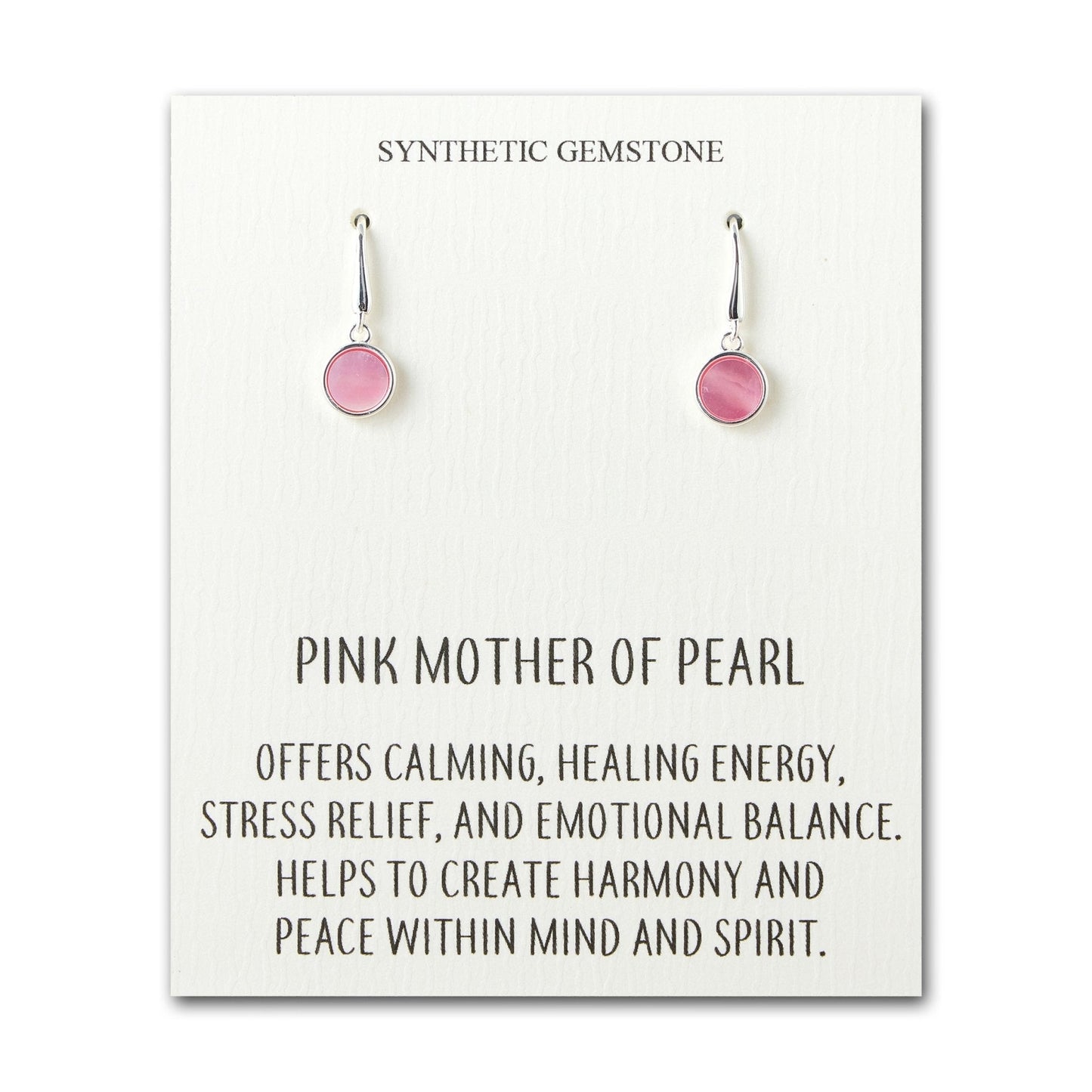 Pink Mother of Pearl Drop Earrings with Quote Card