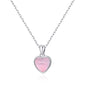 Pink Mother of Pearl Gemstone Heart Necklace
