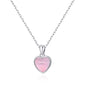 Pink Mother of Pearl Gemstone Heart Necklace