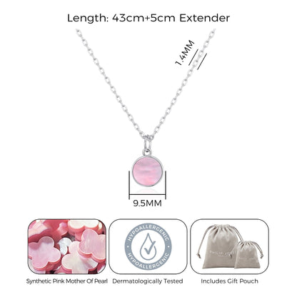 Pink Mother of Pearl Necklace with Quote Card