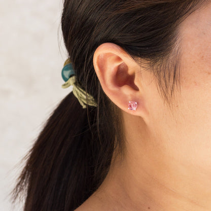 Pink Stud Earrings Created with Zircondia® Crystals