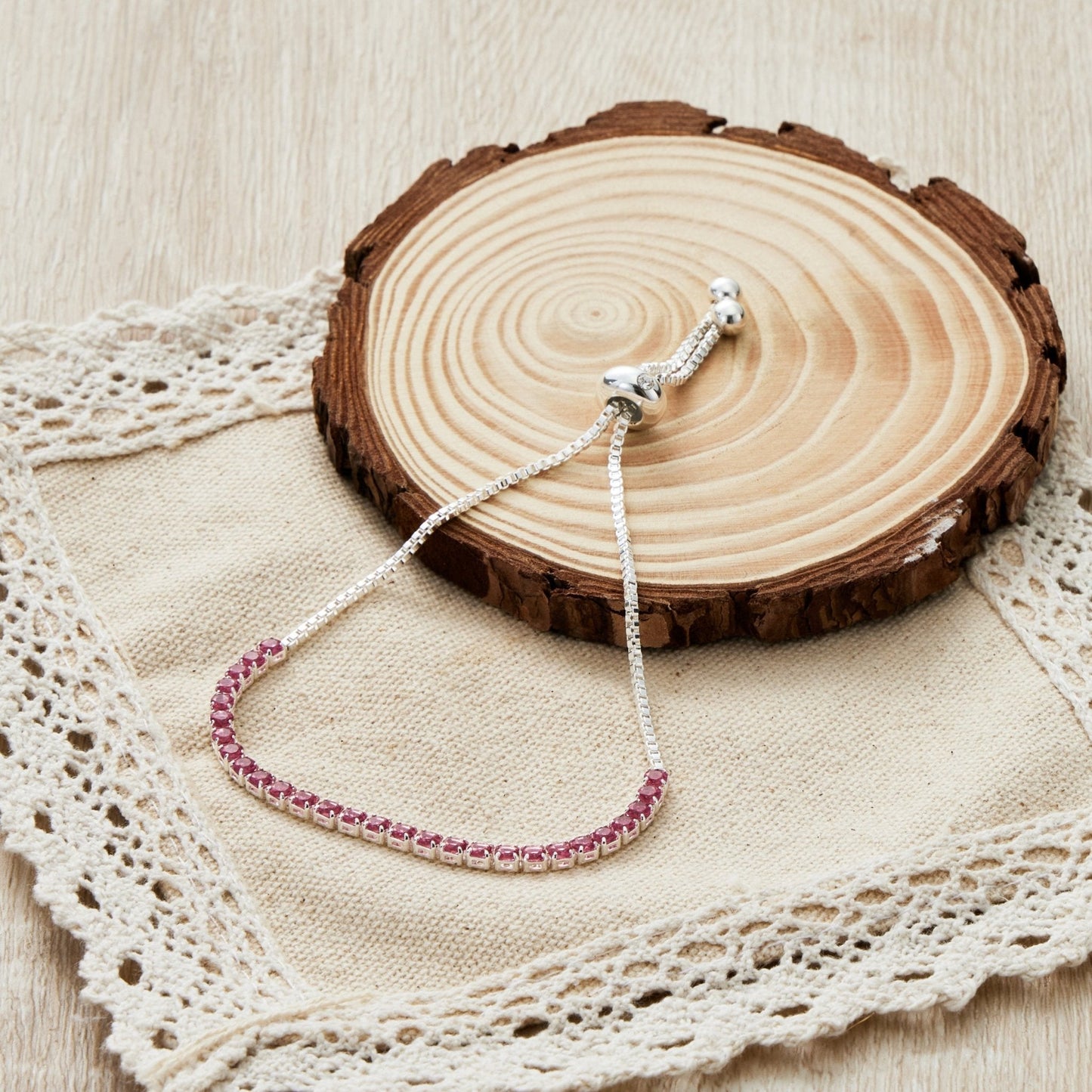 Pink Tennis Friendship Bracelet Created with Zircondia® Crystals