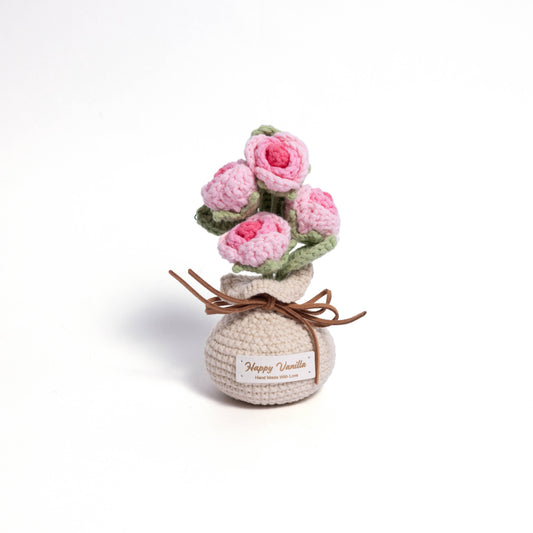 Cozy Crochet Heart Rose Plant – Handmade Amigurumi Gift for Loved Ones