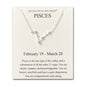 Pisces Star Sign Zodiac Constellation Necklace and Quote Card with Zircondia® Crystals