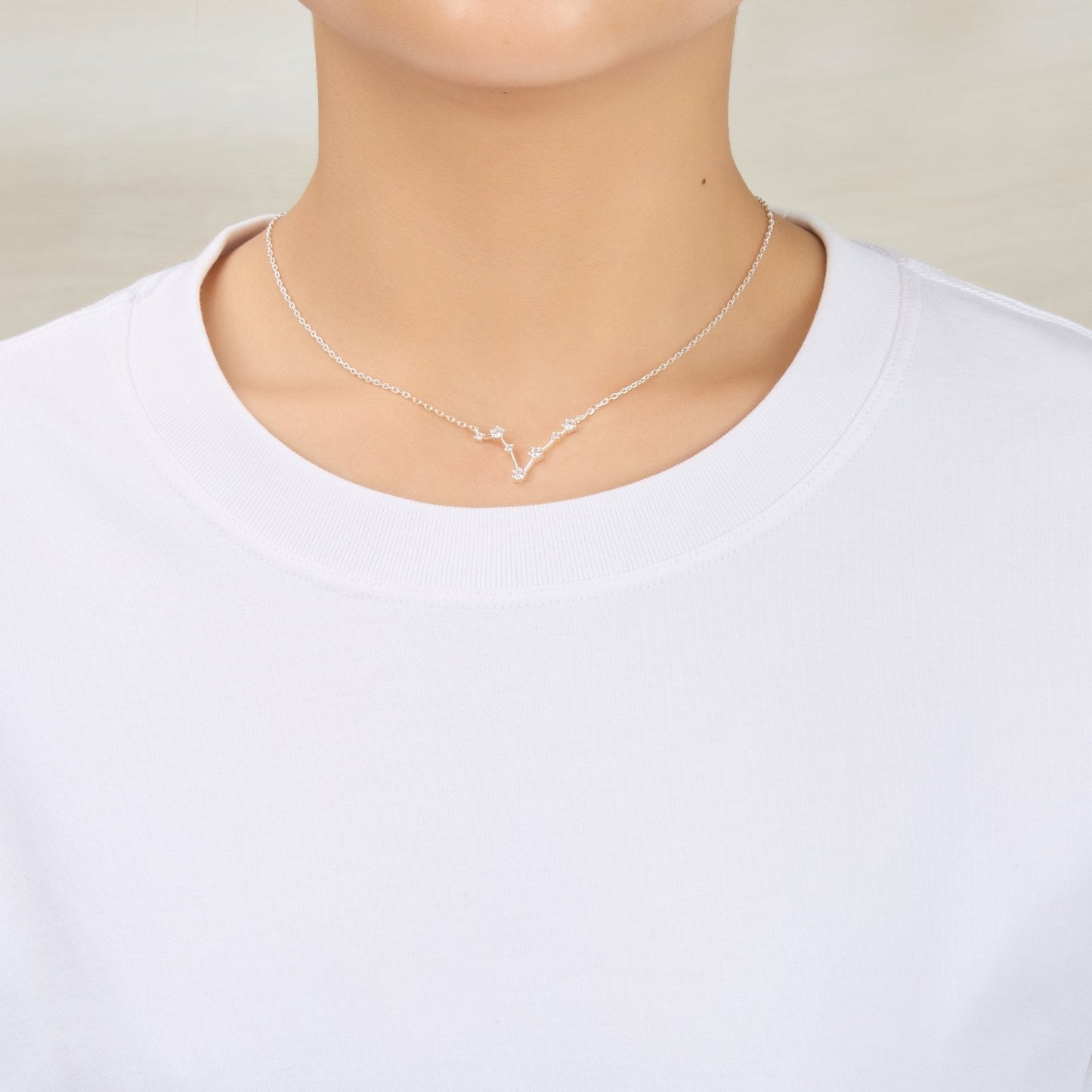 Collier Constellation Zodiaque Poisson et Carte Citation avec Cristaux Zircondia®