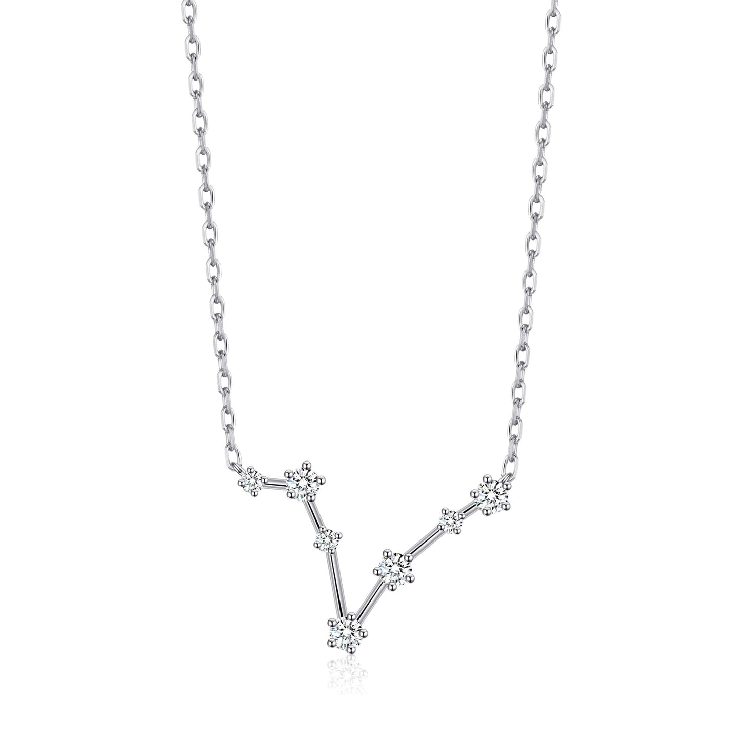 Collier Constellation Zodiaque Poisson et Carte Citation avec Cristaux Zircondia®