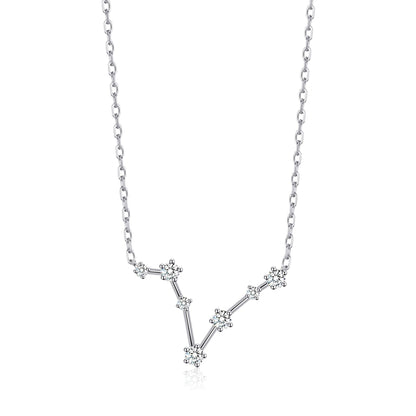 Collier Constellation Zodiaque Poisson et Carte Citation avec Cristaux Zircondia®