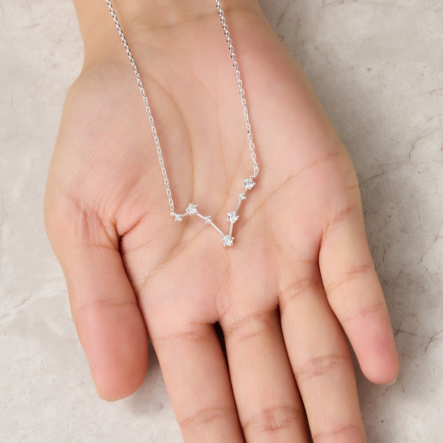 Pisces Star Sign Zodiac Constellation Necklace with Zircondia® Crystals