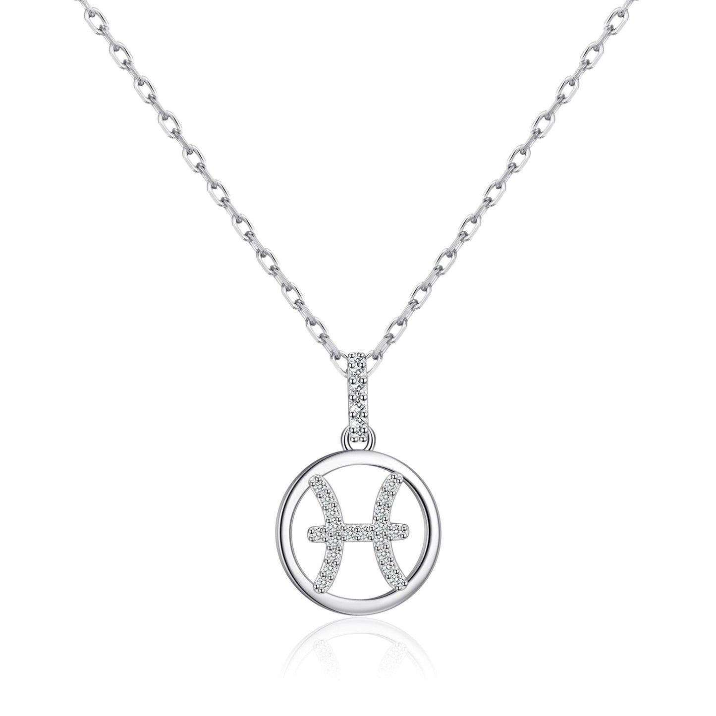 Pisces Star Sign Zodiac Necklace and Quote Card with Zircondia® Crystals