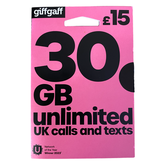 Carte SIM giffgaff prépayée – 15 £