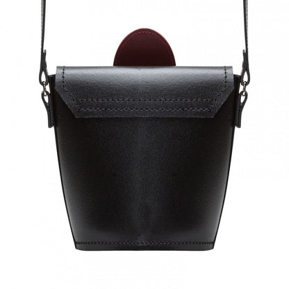 Handmade Leather Daisy Barrel Bag - Poppy - Red