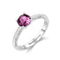 Purple Adjustable Crystal Ring Created with Zircondia® Crystals