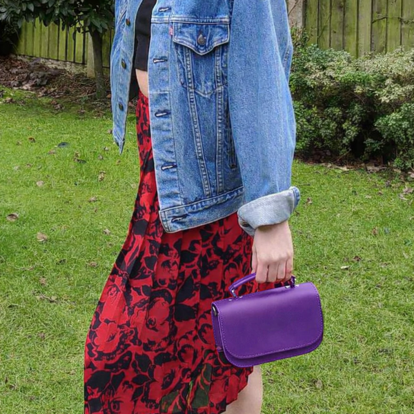 Aura Handmade Leather Bag - Purple