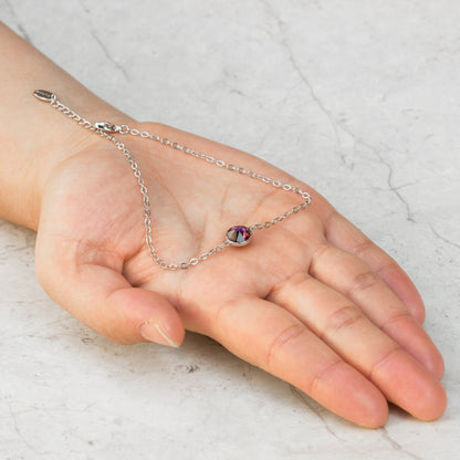 Purple Crystal Anklet Created with Zircondia® Crystals