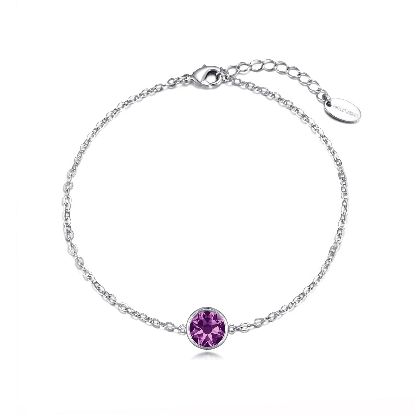 June (Alexandrite) Birthstone Anklet Created with Zircondia® Crystals