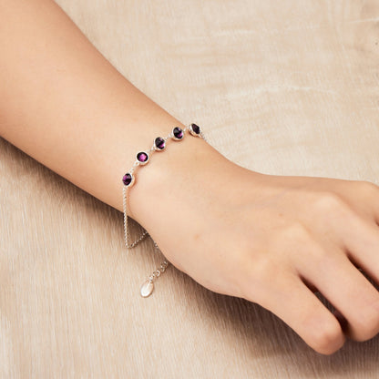 Purple Crystal Chain Bracelet Created with Zircondia® Crystals