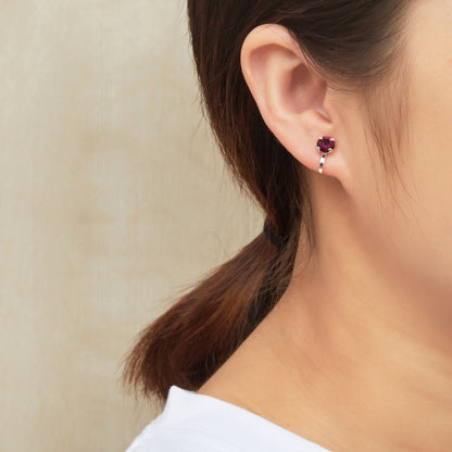 Purple Crystal Clip On Earrings Created with Zircondia® Crystals