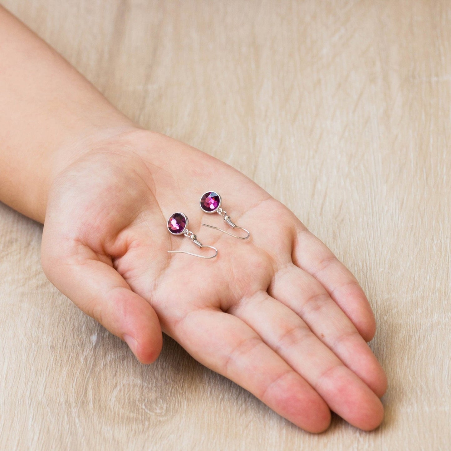 Purple Crystal Drop Earrings Created with Zircondia® Crystals