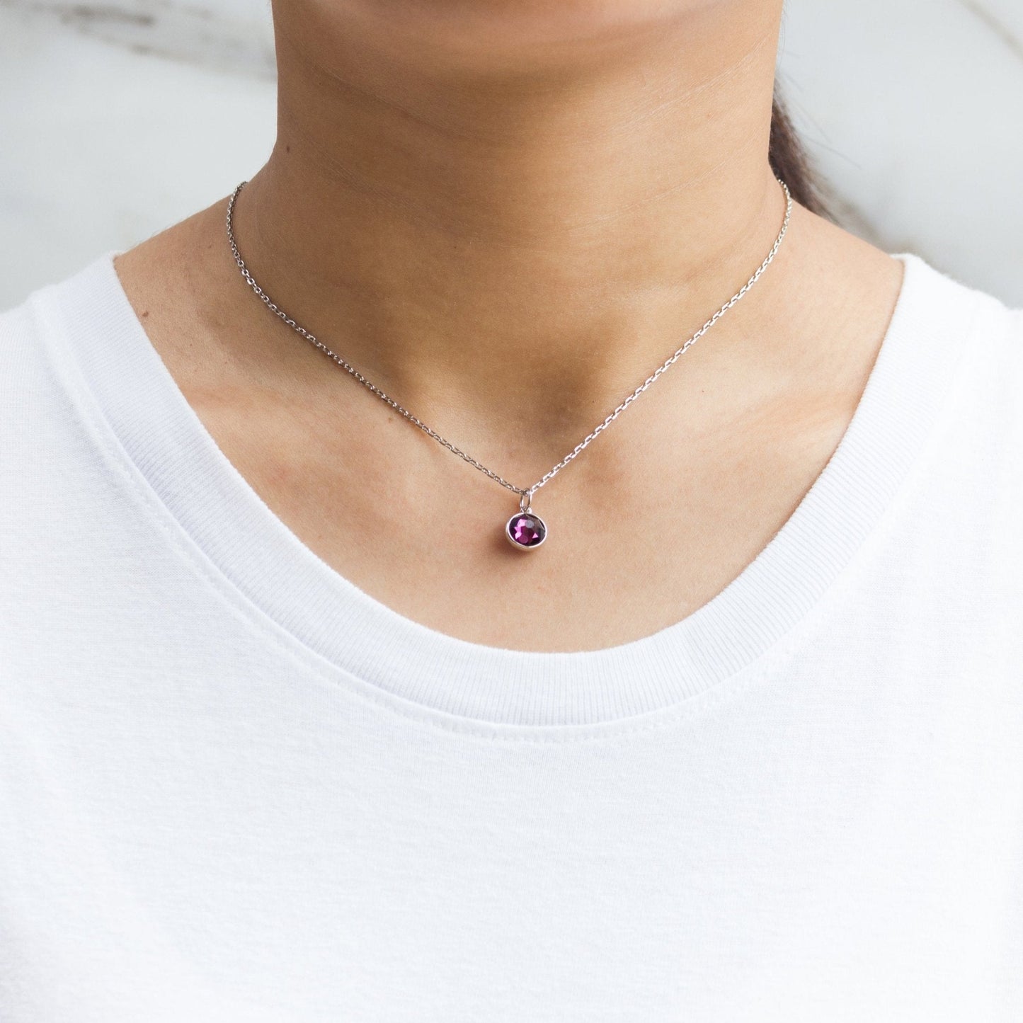 Purple Crystal Necklace Created with Zircondia® Crystals