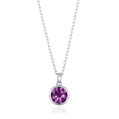 Purple Crystal Necklace Created with Zircondia® Crystals