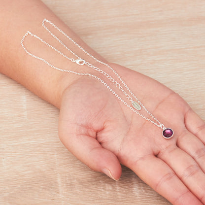 Purple Crystal Necklace Created with Zircondia® Crystals