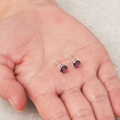 Purple Stud Earrings Created with Zircondia® Crystals