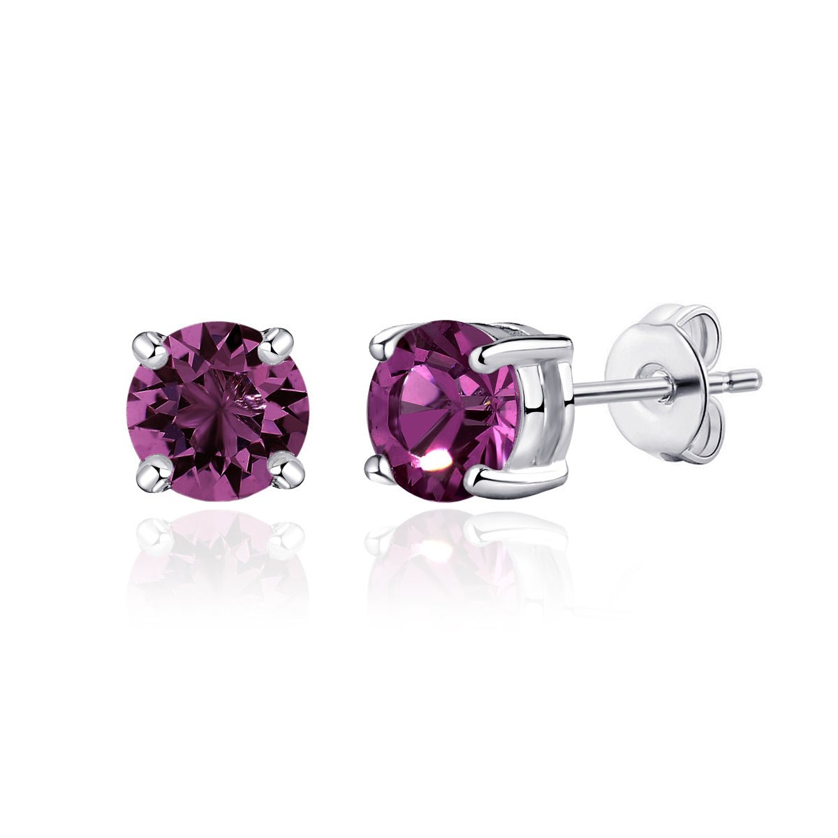 Purple Stud Earrings Created with Zircondia® Crystals
