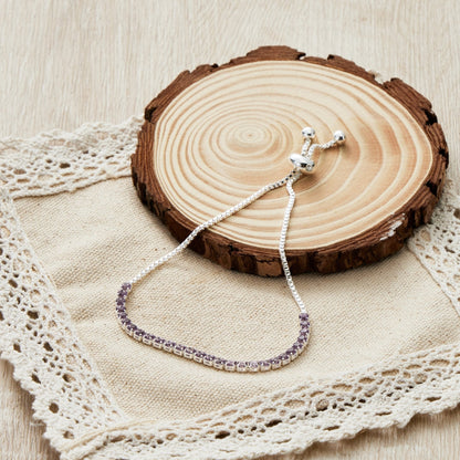 Purple Tennis Friendship Bracelet Created with Zircondia® Crystals