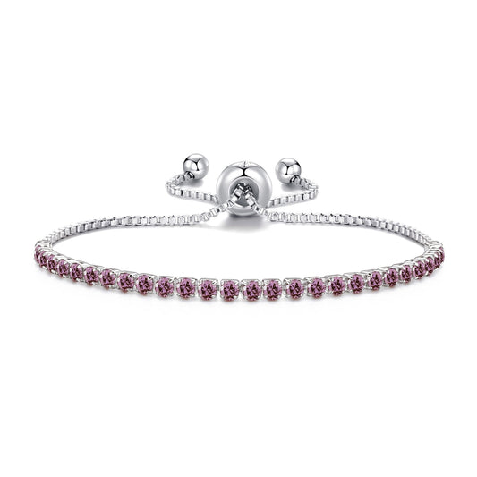 Purple Tennis Friendship Slider Bracelet Created with Zircondia® Crystals