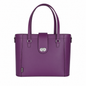 Leather Mini Twist Lock Shopper Bag - Purple