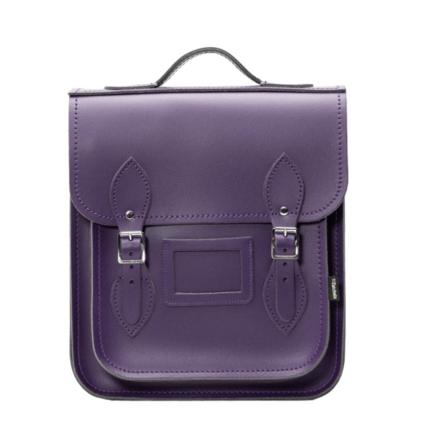 Handmade Leather City Backpack - Purple